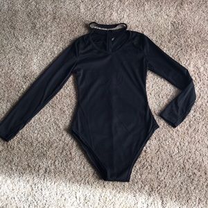 Black choker bodysuit